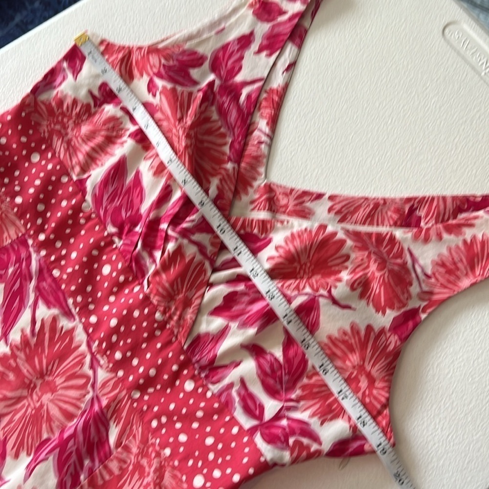 Boden Floral Sleeveless V Neck Dress Lined Cotton Sz 10 L - Picture 4 of 12